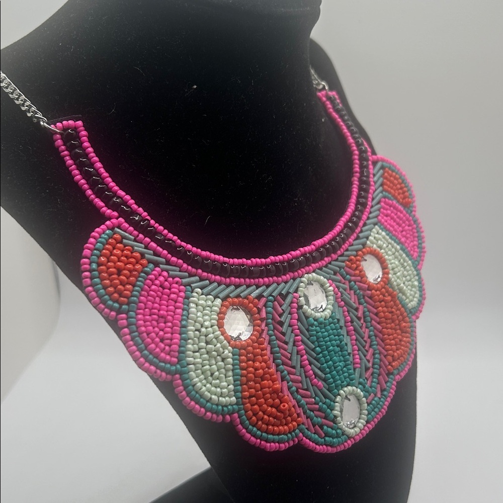TIBETAN Traditional Beaded Statement Bib Collar Necklace - Picture 5 of 7